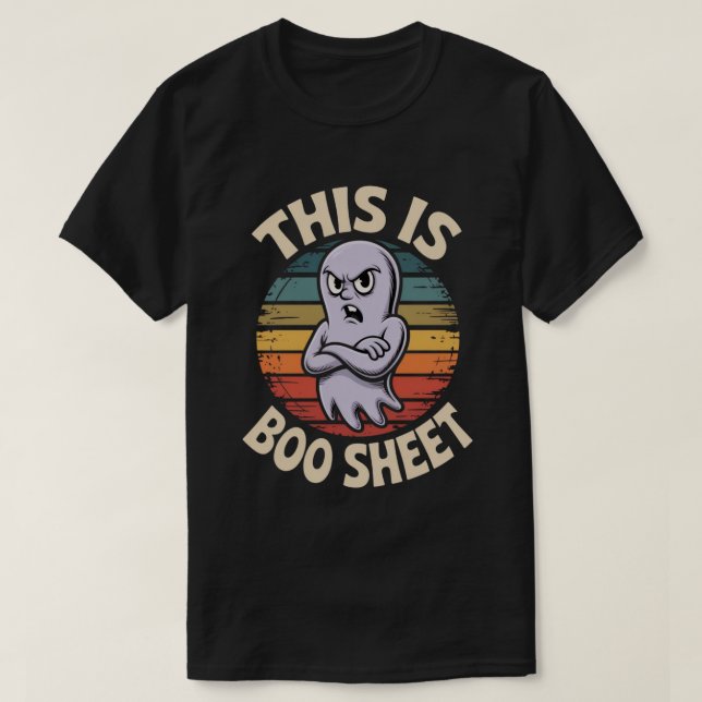 Camiseta Boo Sheet Estilo Retro | Disfraz Divertido de Hall (Diseño del anverso)