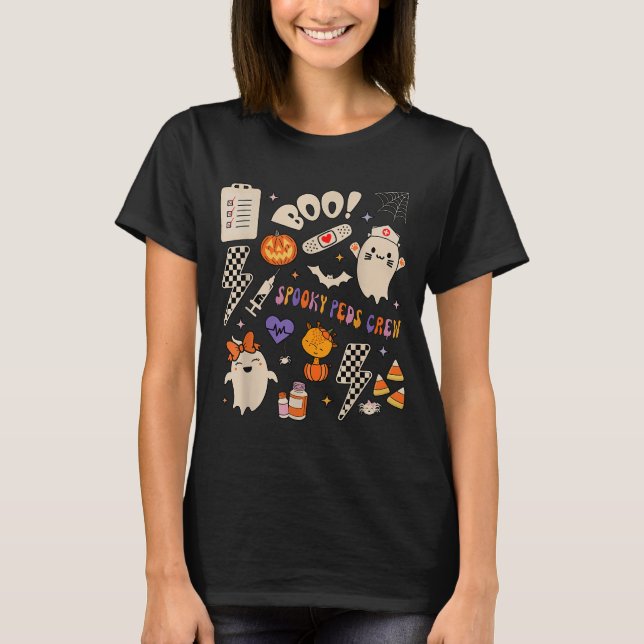 Camiseta Boo Soky Peds Crew Ghost Pediatric Nurse Halloween (Anverso)