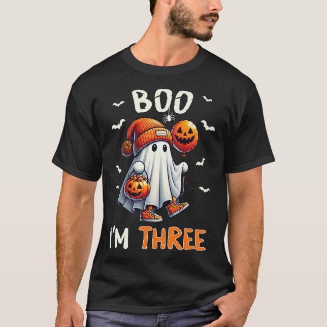 Camiseta Boo, soy el niño de Halloween de tercer cumpleaños (Anverso)