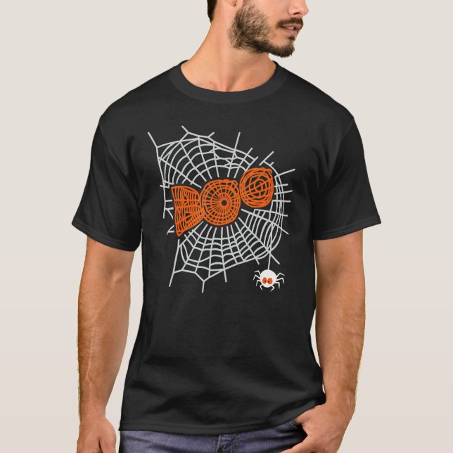 Camiseta Boo Spider Web For Woman  Cute Spider Web Graphic (Anverso)