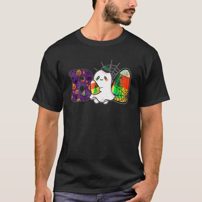 Camiseta Boo Spooky Halloween Creepy Ghostly Design T Shirt (Anverso)