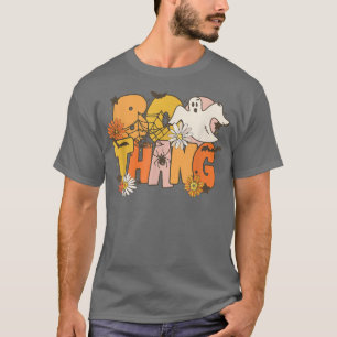 Camiseta Boo Thang Fantasma Floral Famoso Temporada Gracios