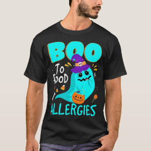 Camiseta Boo verde azulado De Calabaza Halloween A Alergias