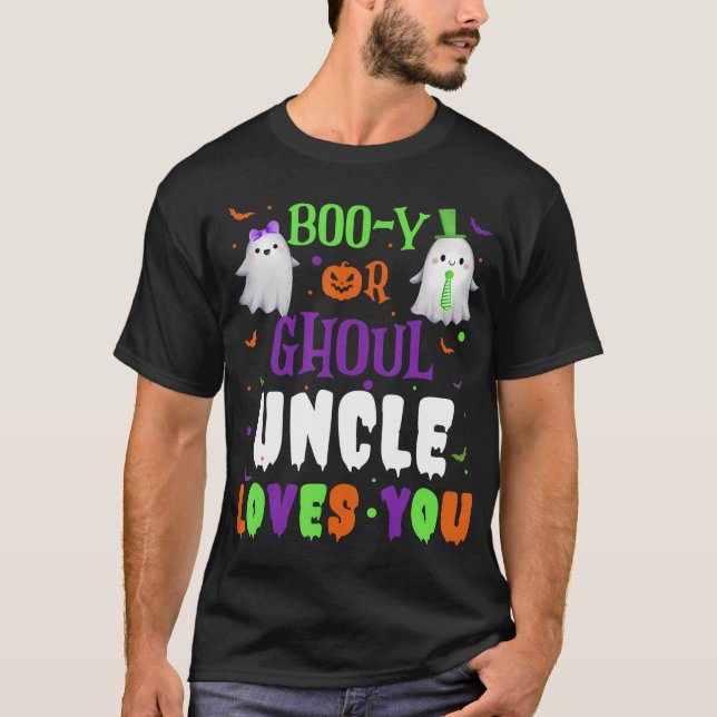 Camiseta Boo-Y O Ghoul Tío Te Ama Bebé Boo Halloween (Anverso)