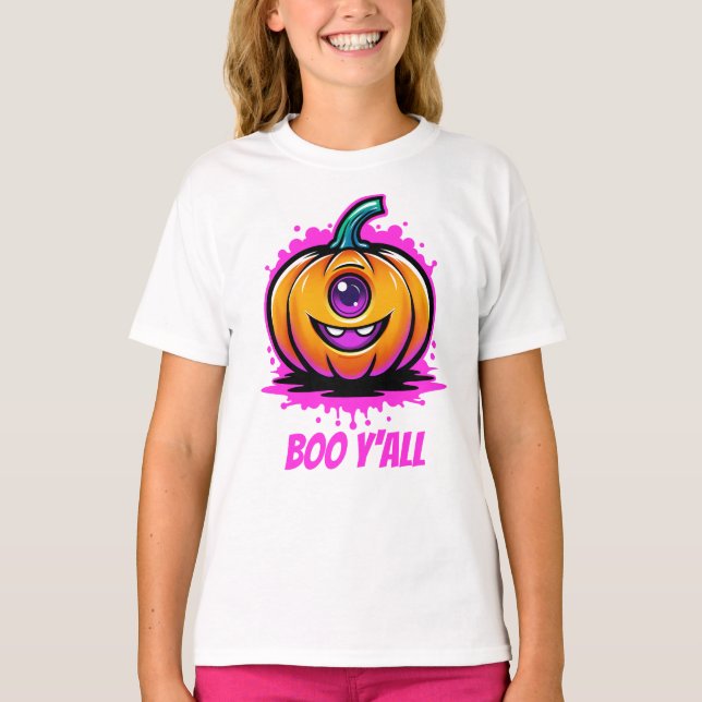 Camiseta Boo Y'All, espeluznante y adorable diseño de Hallo (Anverso)