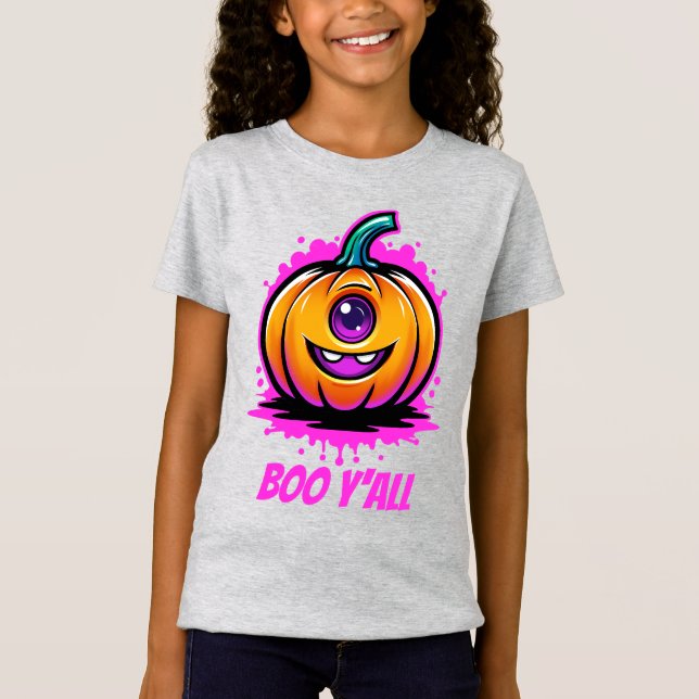 Camiseta Boo Y'All, espeluznante y adorable diseño de Hallo (Anverso)