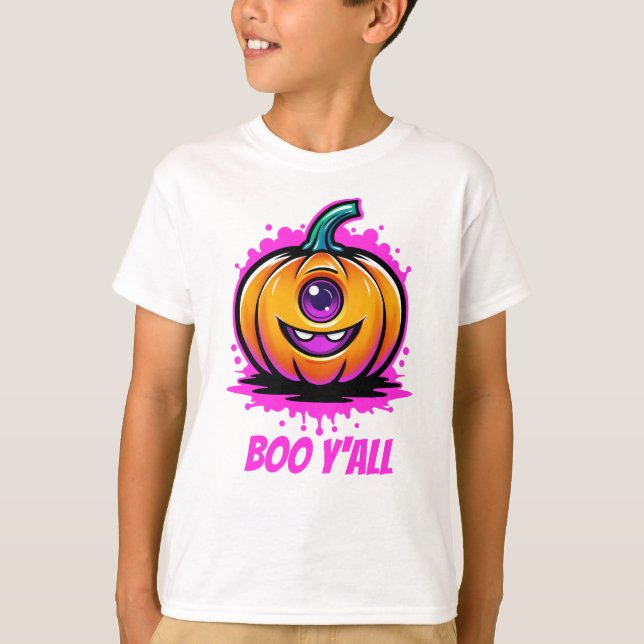 Camiseta Boo Y'All, espeluznante y adorable diseño de Hallo (Anverso)