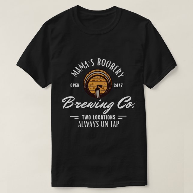 Camiseta Boobery de mamá amamantando a nueva mamá Brewi (Diseño del anverso)