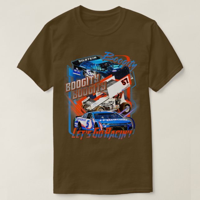 Camiseta Boogity Let's Go Carreras Stock Race Car & Dirt ra (Diseño del anverso)