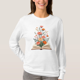 Camiseta book and flowers