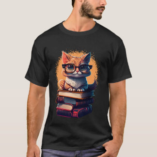 Camiseta Book Cat fan bookworm Cats and Books 1