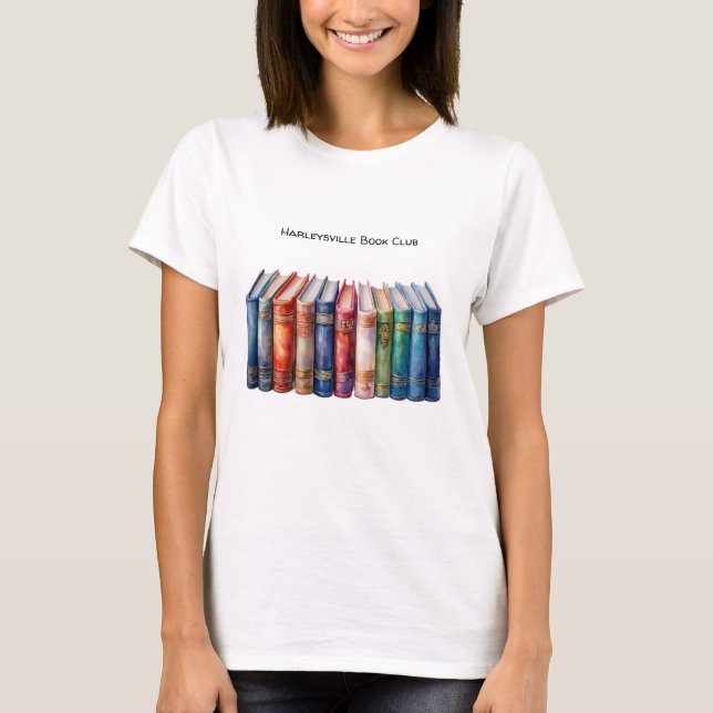 Camiseta Book Club Customizable Text Hardcover Books (Anverso)