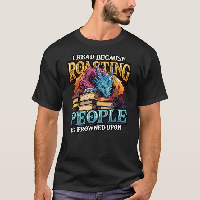 Camiseta Book Lover Avid Reader Bookworm Dragon Reading Boo (Anverso)