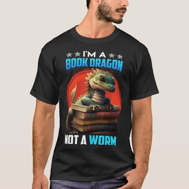 Camiseta Book lover Book Dragon Reading friends bookworm Bo (Anverso)