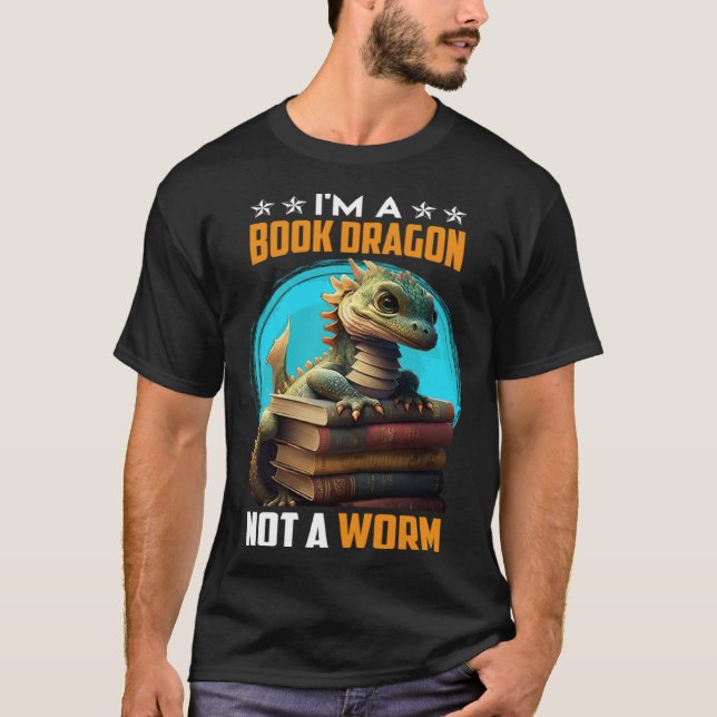Camiseta Book lover Book Dragon Reading friends bookworm Bo (Anverso)