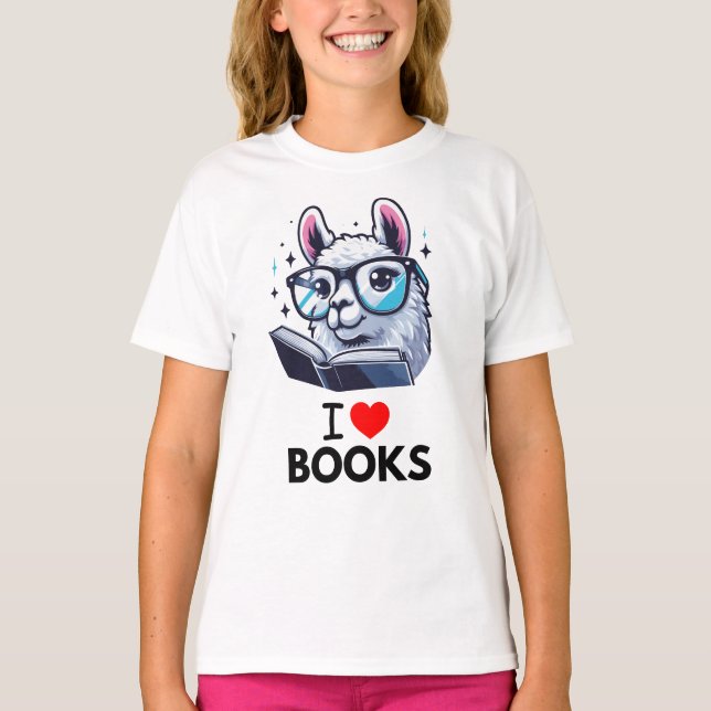 Camiseta Book Lover Geschenkidee I Love Books für Lese Fans (Anverso)