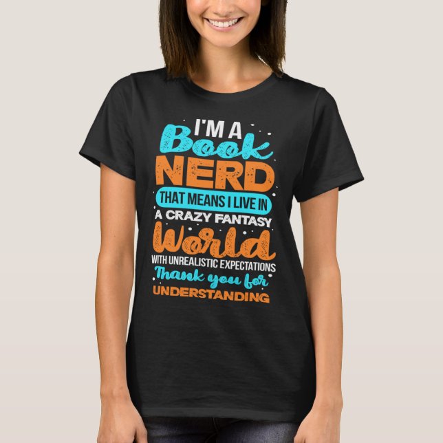 Camiseta Book Nerd Reading Reader Bookworm Librarian Biblio (Anverso)