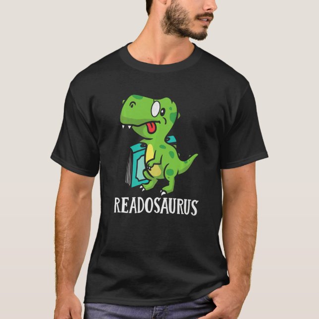 Camiseta Book Nerds Bookworms Reading Readasaurus Dinosaur  (Anverso)