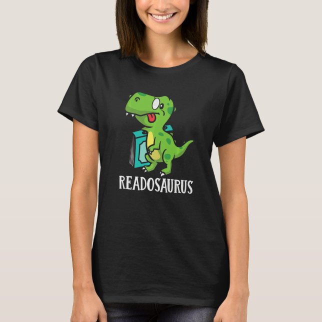 Camiseta Book Nerds Bookworms Reading Readasaurus Dinosaur  (Anverso)