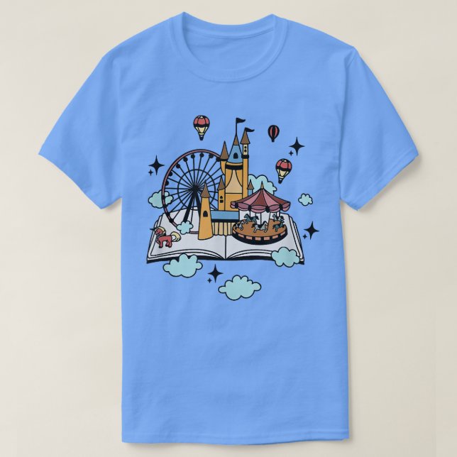 Camiseta Book reader princess fantasy castle unicorn readin (Diseño del anverso)