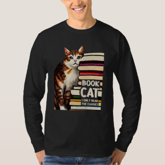 Camiseta Book Reading Studying Cat Reader Kitten