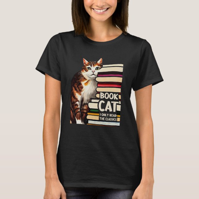 Camiseta Book Reading Studying Cat Reader Kitten (Anverso)