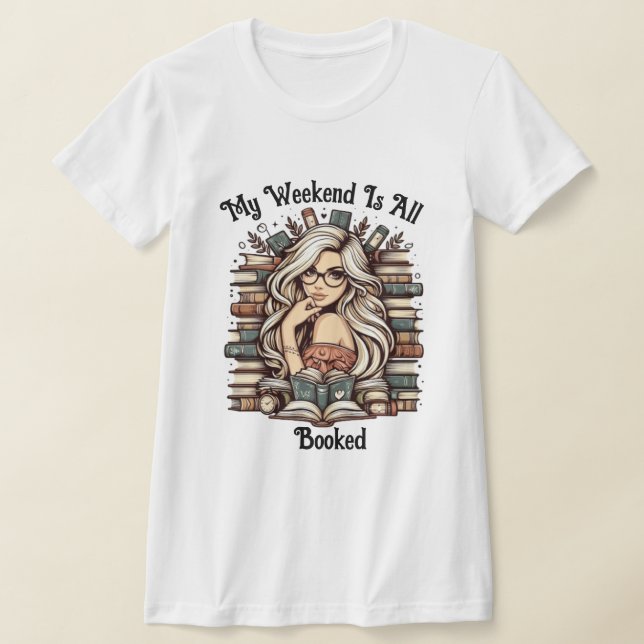 Camiseta Bookish Bliss: Chica entre libros (Distribución)
