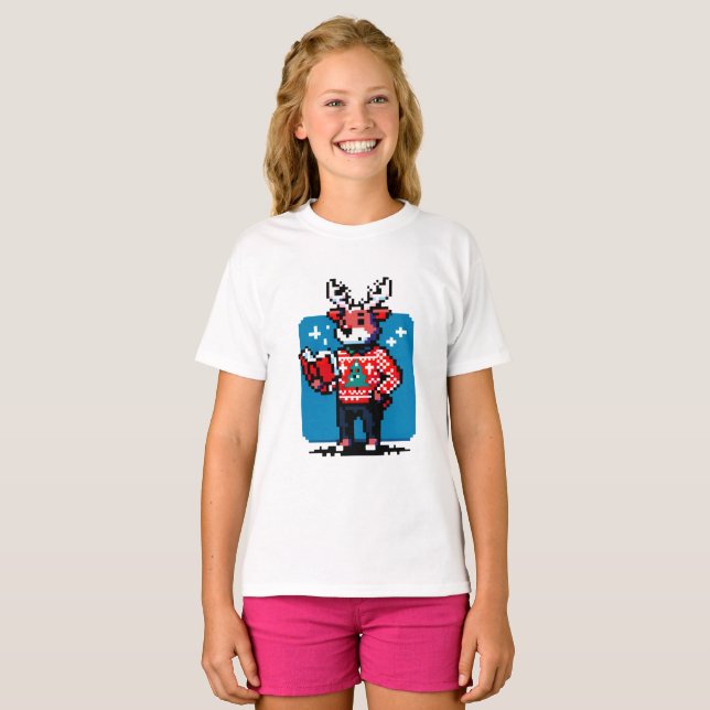 Camiseta Bookish Reindeer - Cosy diseño de Navidades de art (Anverso completo)