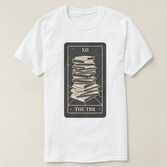 Camiseta Bookish Tarot - The TBR (Edición Negra) (Diseño del anverso)