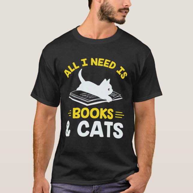 Camiseta Books and Cats   Pet Owner Cats Animal Cat Owner (Anverso)