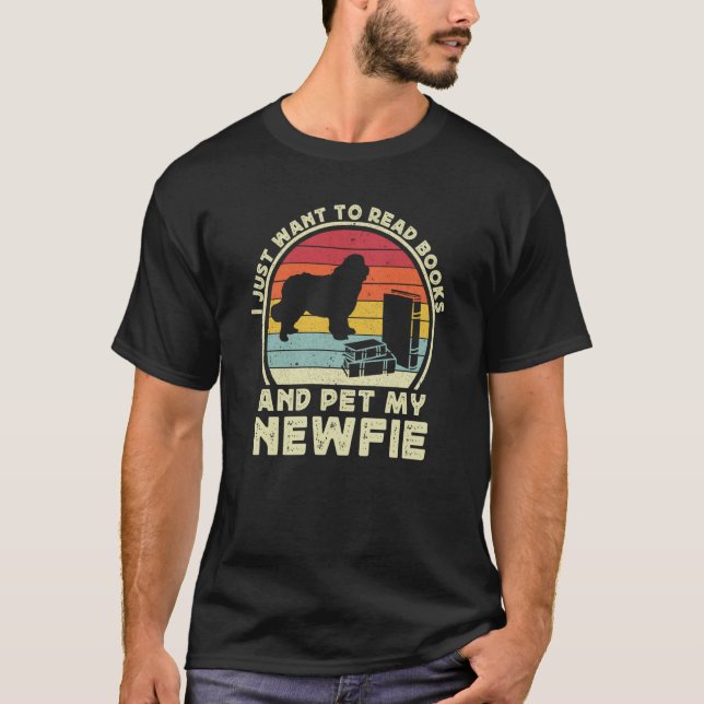 Camiseta Books And Newfie For Men Women Newfoundland Dog Da (Anverso)