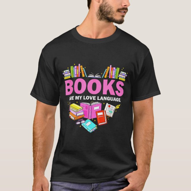 Camiseta Books Are My Love Language Reading Lover Librarian (Anverso)