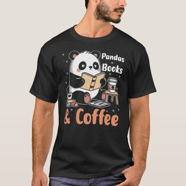 Camiseta Books Reading Reader Panda - Funny Panda Books and (Anverso)
