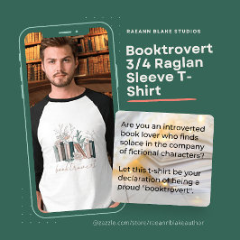 Camiseta Booktrovert 3/4 Manga Raglan