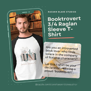 Camiseta Booktrovert 3/4 Manga Raglan