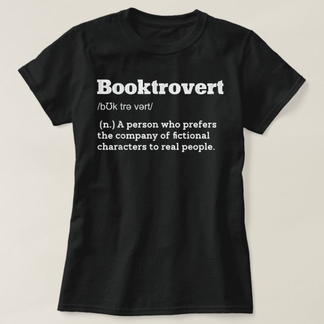 Camiseta Booktrovert Definition Funny Book Lover Significin (Diseño del anverso)