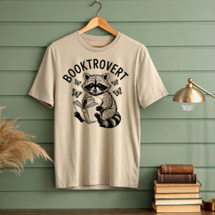 Camiseta Booktrovert Raccoon Leer Bebida