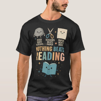Camiseta Booktrovert Shirt Nothing Beat Reading Rock Paper 