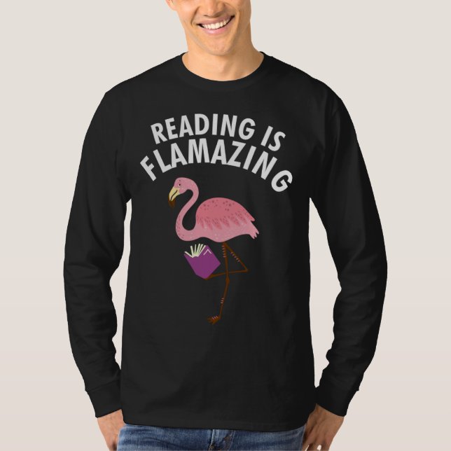 Camiseta Bookworm Book  Flamingo Reading Is Flamazing (Anverso)