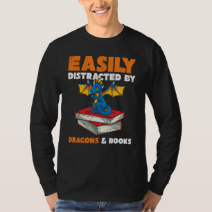 Camiseta Bookworm Fantasy Animal Reading Retro Book Dragon