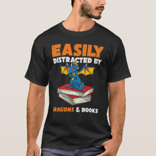 Camiseta Bookworm Fantasy Animal Reading Retro Book Dragon