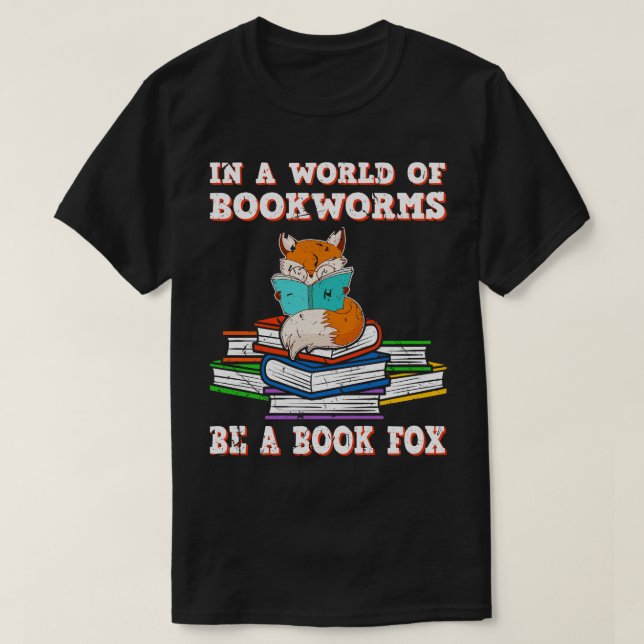 Camiseta Bookworm Funny Reading Book Fox Reader (Diseño del anverso)