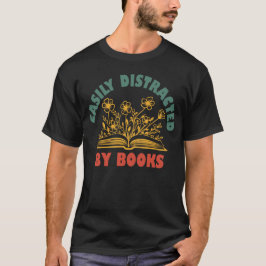 Camiseta Bookworm Graciosamente Distrado Fácilmente Por Lib