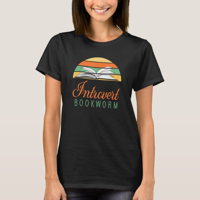 Camiseta Bookworm Introvert - Divertido libro leyendo 4 (Anverso)