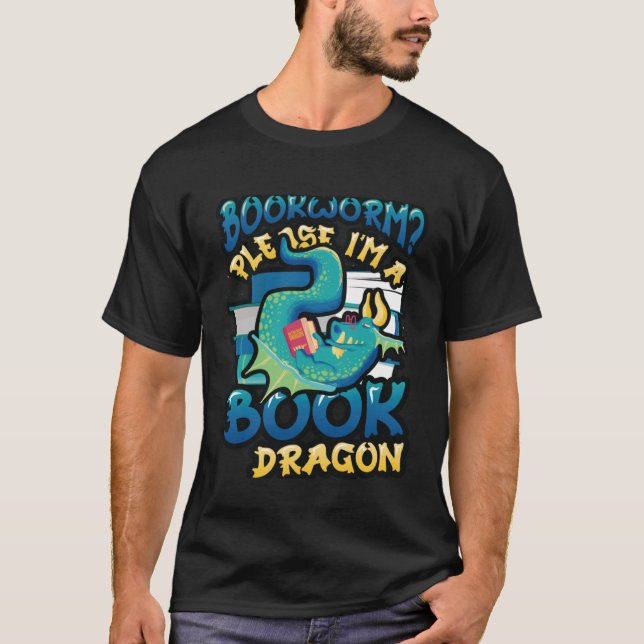Camiseta Bookworm Please Im A Book Dragon Book Reading (Anverso)