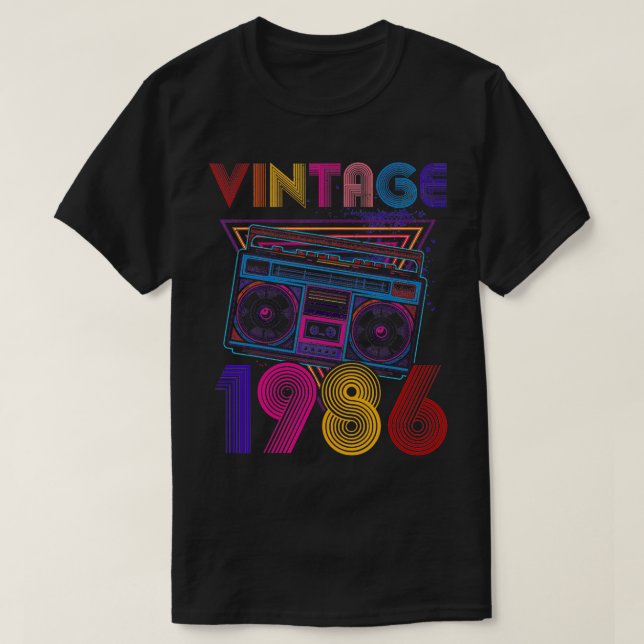 Camiseta Boom Box 1986 36th Birthday Music Lover (Diseño del anverso)