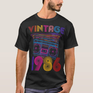 Camiseta Boom Box 1986 36th Birthday Music Lover