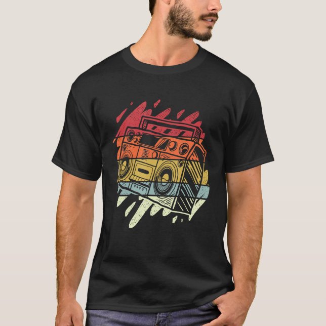 Camiseta Boom Box Ghetto Blaster Radio Retro 80's 90's Hip (Anverso)