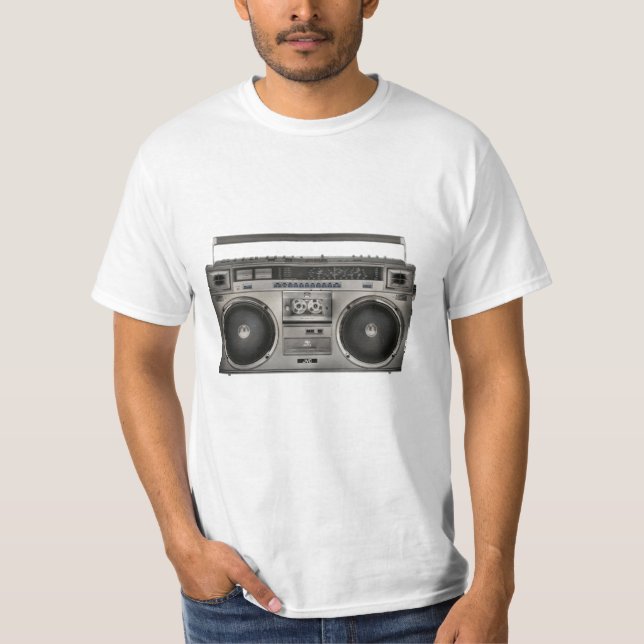 Camiseta Boom Box Ghetto Blaster Retro ochenta y noventa (Anverso)