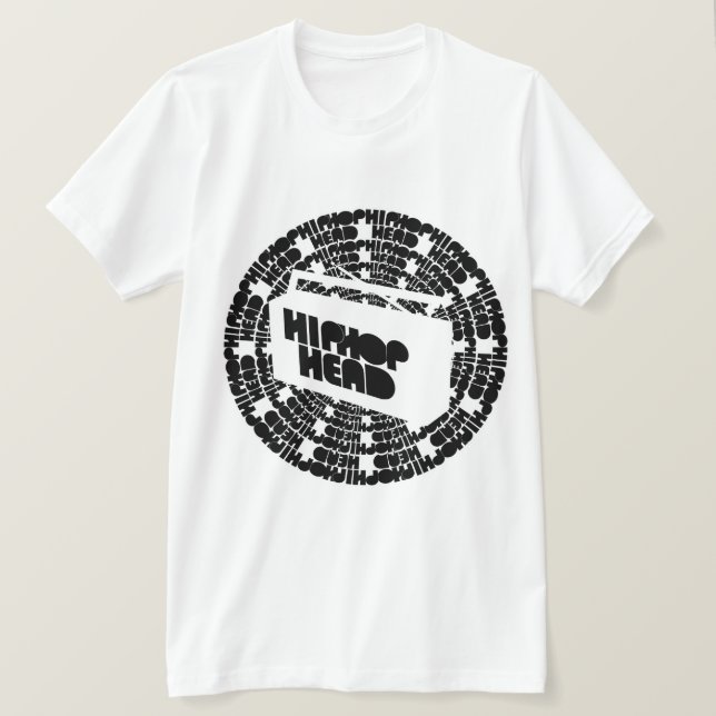 Camiseta Boom Box HipHop Head (Anverso del diseño)